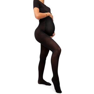 Women Opaque Maternity Tights - Black Size Small Pantyhose for Pregnant Women